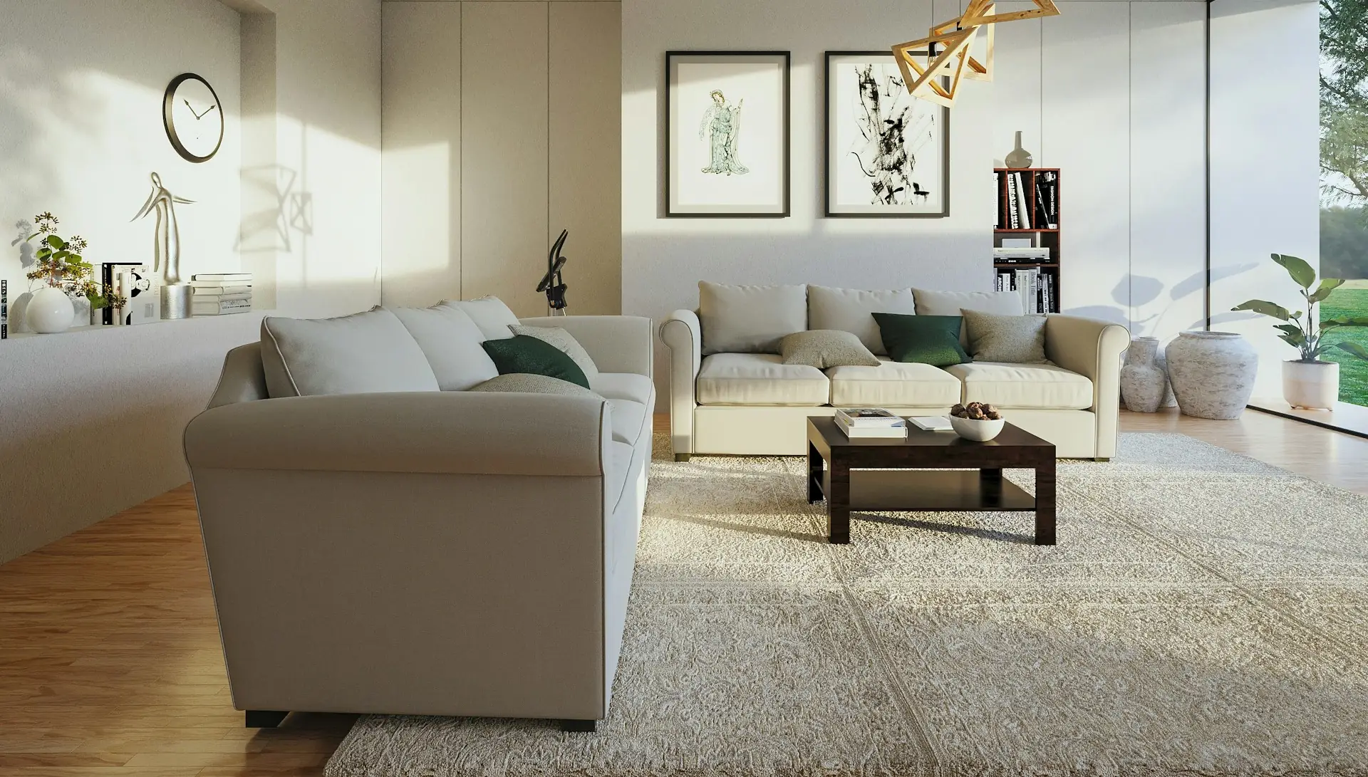 Interior painting project in a Plano TX home with freshly painted living room walls