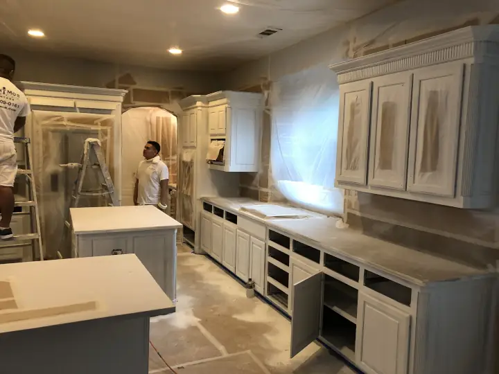 Professional interior painting in a Plano Texas kitchen by PaintMor Painters